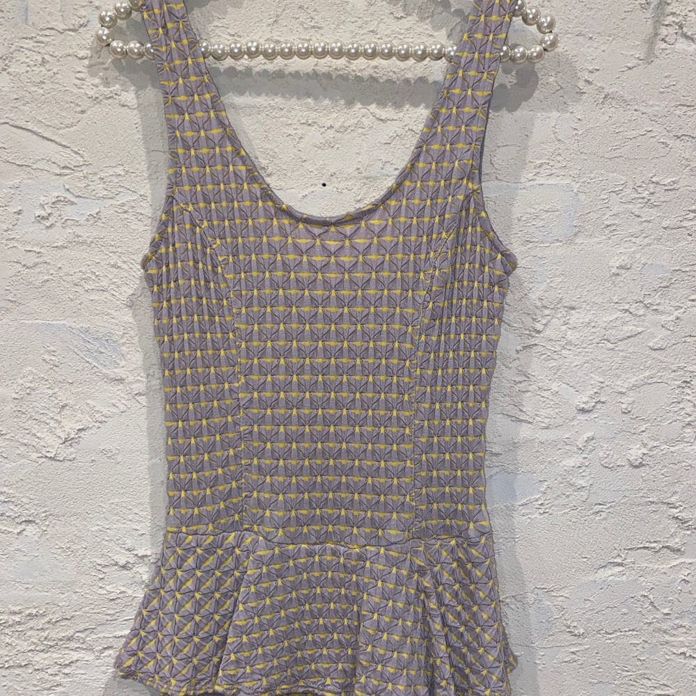 Lovemarks Women's Grey Chartreuse Dress Sleeveless Size Small